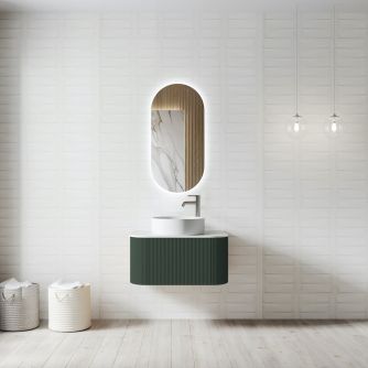 Bali Solid Wood Fluted Dark Green Vanity - 600 | 900mm