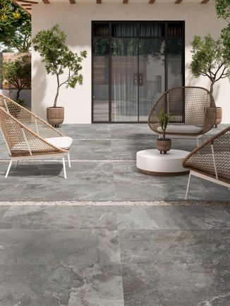 Multi Grey Slate Outdoor Porcelain - Royale Stones