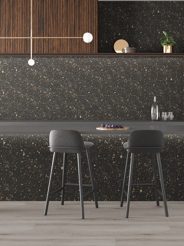 Arousa Nero Terrazzo Tile - 258x290mm