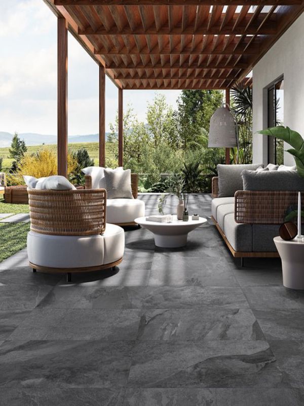 Brazil Slate Effect Outdoor Porcelain Tiles - 900x600x16mm