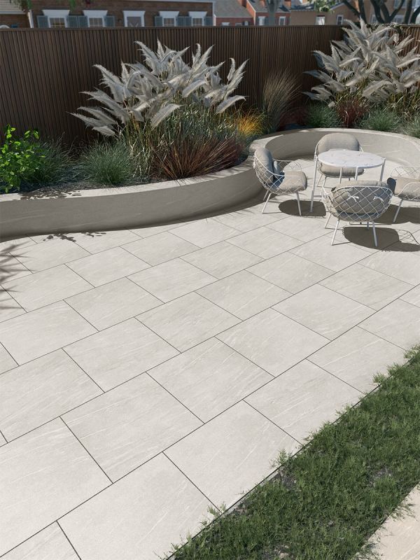 Pietra Pearl Outdoor Porcelain Tile - 600x600x20mm
