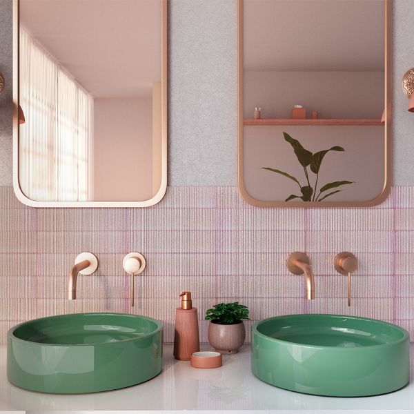 Fluted Pink Decor Wall Tile - 75x300mm