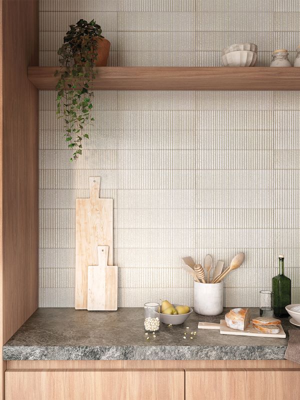 Fluted White Decor Wall Tile - 75x300mm
