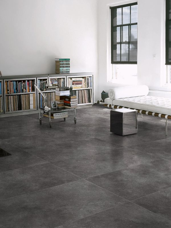 Stream Anthracite Italian Porcelain Tile - 600x600mm