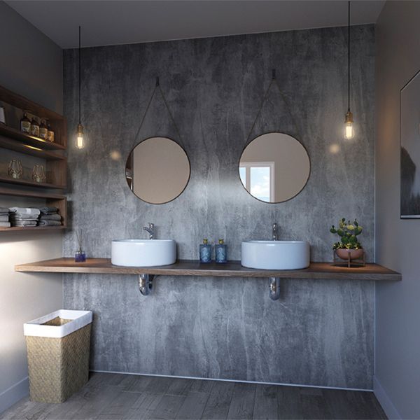 Washed Charcoal Wall Panel